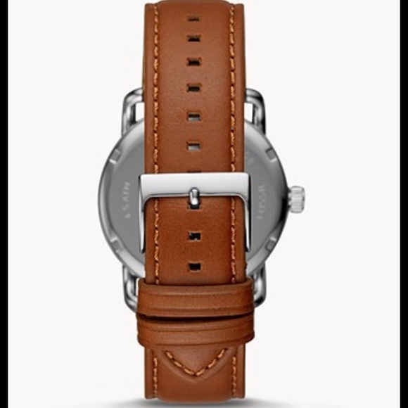 NWT-Fossil-Cope 42mm Three-Hand Luggage Leather - Picture 2 of 3